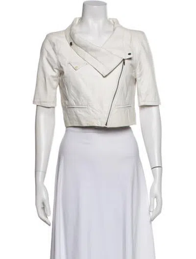 Pre-owned Yigal Azrouël Biker Jacket In Neutrals