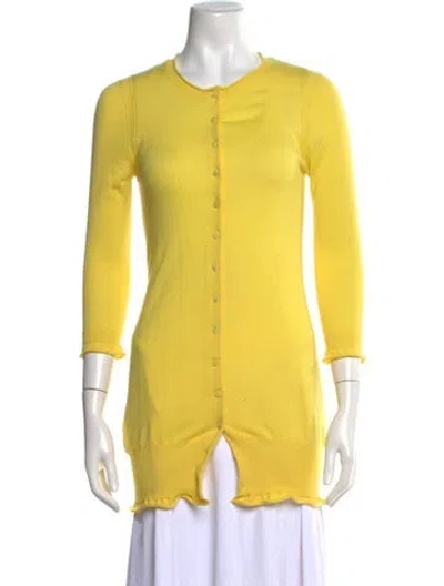 Pre-owned Yigal Azrouël Cashmere Crew Neck Sweater In Yellow