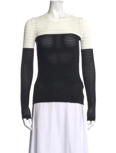 Pre-owned Yigal Azrouël Colorblock Pattern Crew Neck Sweater In Black
