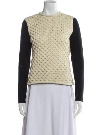Pre-owned Yigal Azrouël Colorblock Pattern Crew Neck Sweater In Black/neutrals