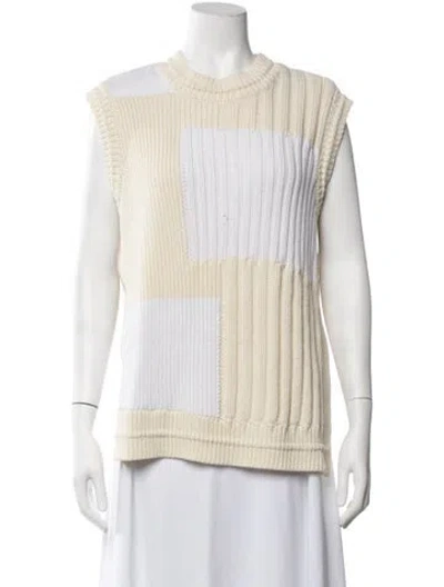 Pre-owned Yigal Azrouël Colorblock Pattern Crew Neck Sweater In Neutrals