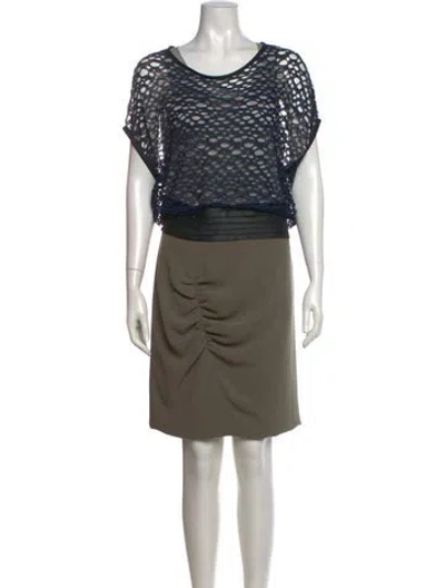 Pre-owned Yigal Azrouël Colorblock Pattern Knee-length Dress In Blue