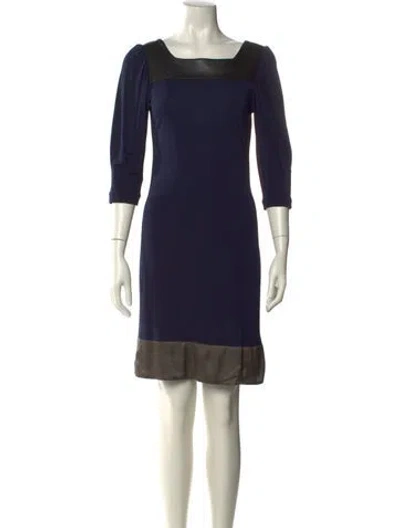 Pre-owned Yigal Azrouël Colorblock Pattern Knee-length Dress In Blue