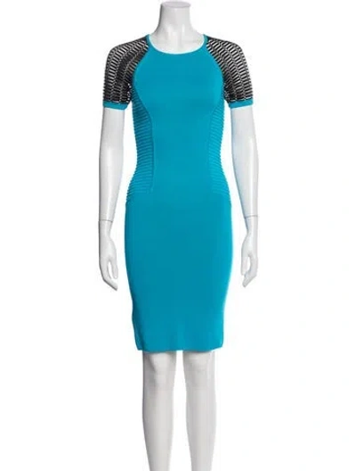 Pre-owned Yigal Azrouël Colorblock Pattern Knee-length Dress In Blue