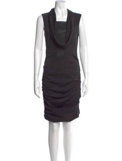 Pre-owned Yigal Azrouël Cowl Neck Knee-length Dress In Black