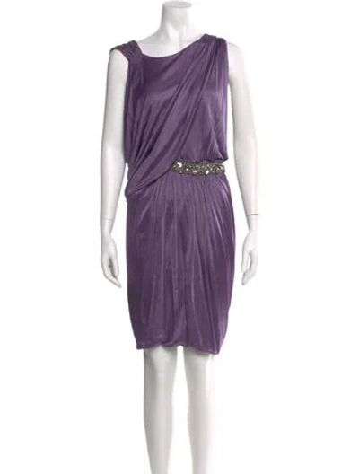 Pre-owned Yigal Azrouël Cowl Neck Knee-length Dress In Purple
