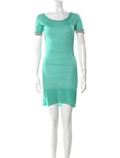 Pre-owned Yigal Azrouël Cowl Neck Mini Dress In Green