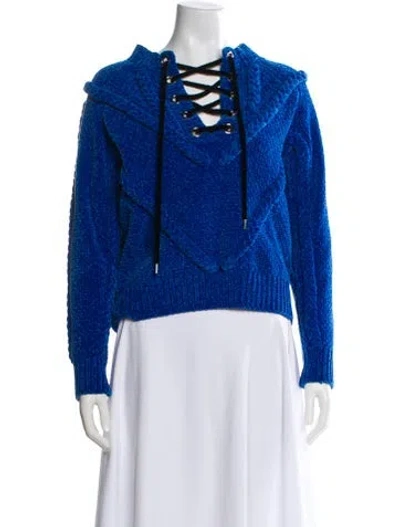 Pre-owned Yigal Azrouël Cowl Neck Sweater In Blue