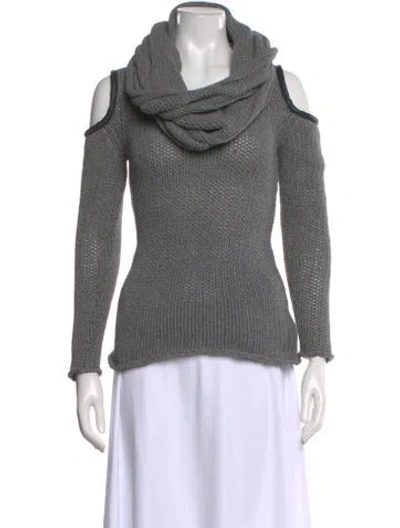 Pre-owned Yigal Azrouël Cowl Neck Sweater In Gray