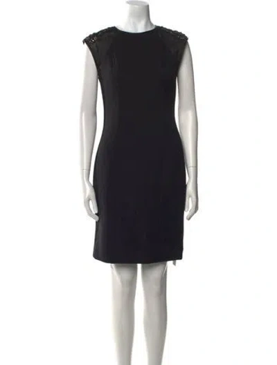 Pre-owned Yigal Azrouël Crew Neck Knee-length Dress In Black