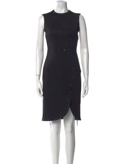 Pre-owned Yigal Azrouël Crew Neck Knee-length Dress In Black