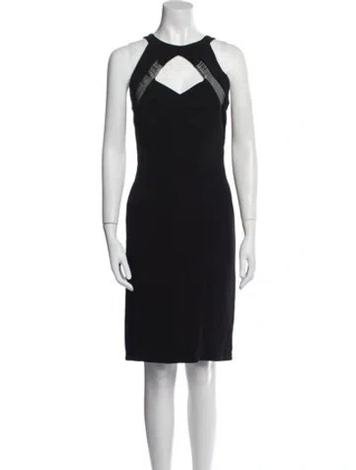 Pre-owned Yigal Azrouël Crew Neck Knee-length Dress In Black