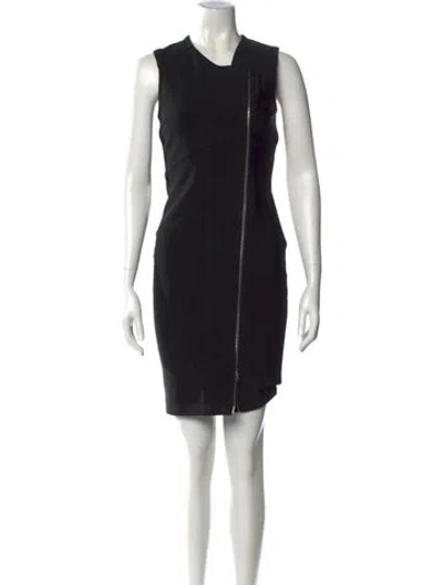 Pre-owned Yigal Azrouël Crew Neck Knee-length Dress In Black
