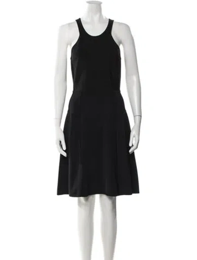 Pre-owned Yigal Azrouël Crew Neck Knee-length Dress In Black