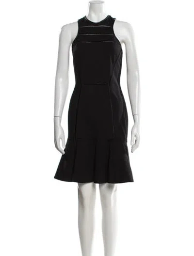 Pre-owned Yigal Azrouël Crew Neck Knee-length Dress In Black