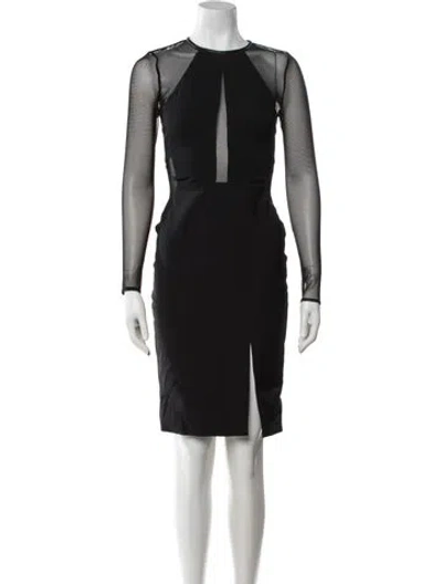 Pre-owned Yigal Azrouël Crew Neck Knee-length Dress In Black