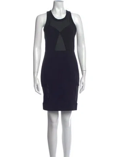 Pre-owned Yigal Azrouël Crew Neck Knee-length Dress In Blue
