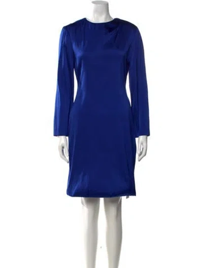 Pre-owned Yigal Azrouël Crew Neck Knee-length Dress In Blue