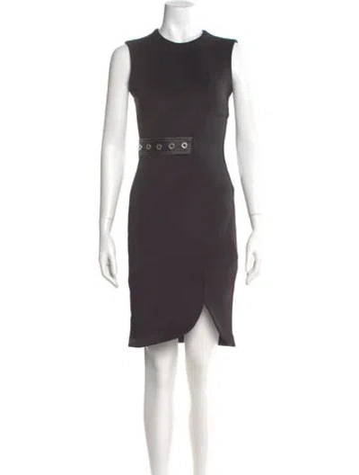 Pre-owned Yigal Azrouël Crew Neck Knee-length Dress In Gray