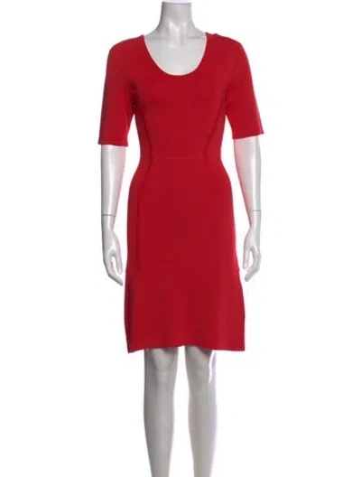 Pre-owned Yigal Azrouël Crew Neck Knee-length Dress In Red