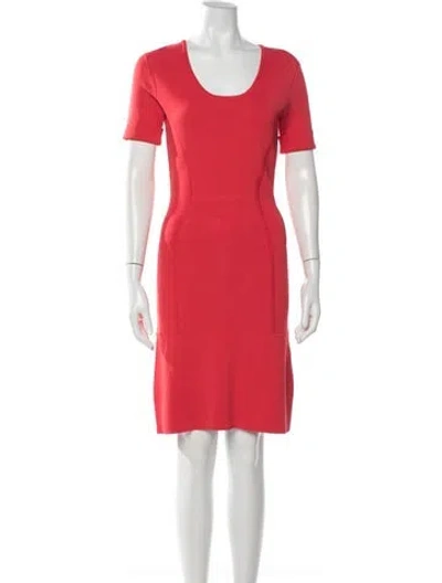 Pre-owned Yigal Azrouël Crew Neck Knee-length Dress In Red