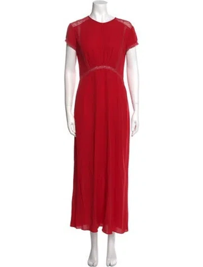 Pre-owned Yigal Azrouël Crew Neck Long Dress In Orange
