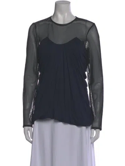Pre-owned Yigal Azrouël Crew Neck Long Sleeve Top In Gray