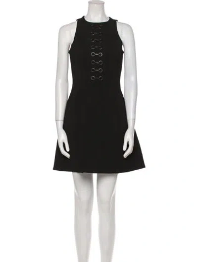 Pre-owned Yigal Azrouël Crew Neck Mini Dress In Black
