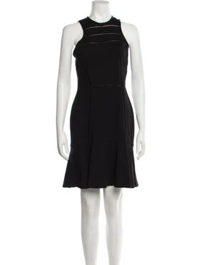 Pre-owned Yigal Azrouël Crew Neck Mini Dress In Black