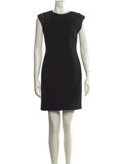 Pre-owned Yigal Azrouël Crew Neck Mini Dress In Black