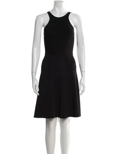 Pre-owned Yigal Azrouël Crew Neck Mini Dress In Black