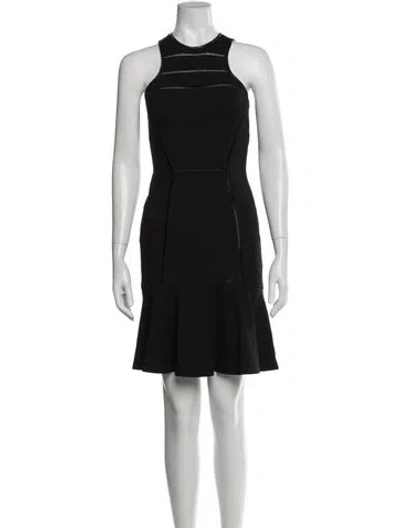 Pre-owned Yigal Azrouël Crew Neck Mini Dress In Black