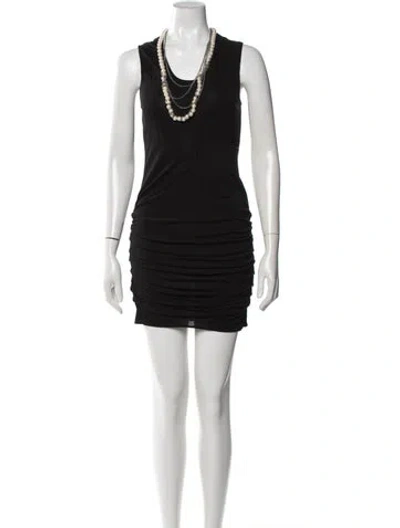Pre-owned Yigal Azrouël Crew Neck Mini Dress In Black