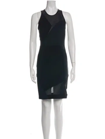 Pre-owned Yigal Azrouël Crew Neck Mini Dress In Black