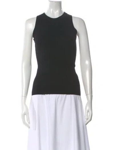Pre-owned Yigal Azrouël Crew Neck Sleeveless Top In Black