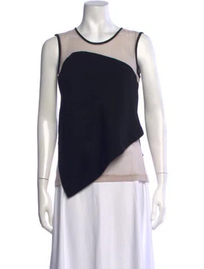 Pre-owned Yigal Azrouël Crew Neck Sleeveless Top In Black