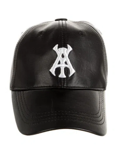 Pre-owned Yigal Azrouël Faux Leather Baseball Cap In Black