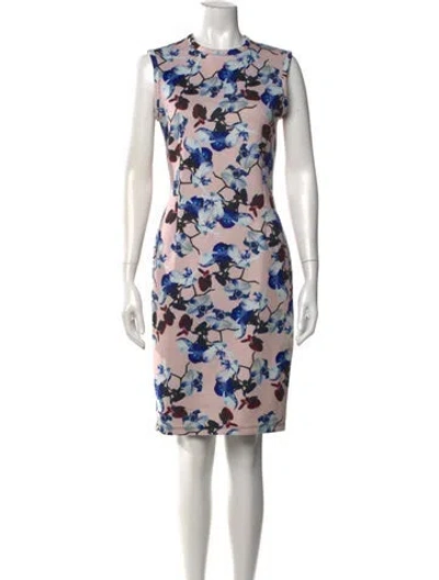 Pre-owned Yigal Azrouël Floral Print Knee-length Dress In Pink