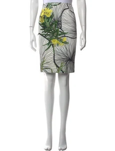Pre-owned Yigal Azrouël Floral Print Mini Skirt In Neutral