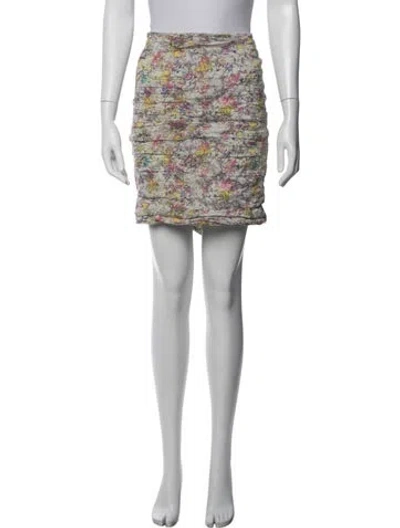 Pre-owned Yigal Azrouël Floral Print Mini Skirt In Pink