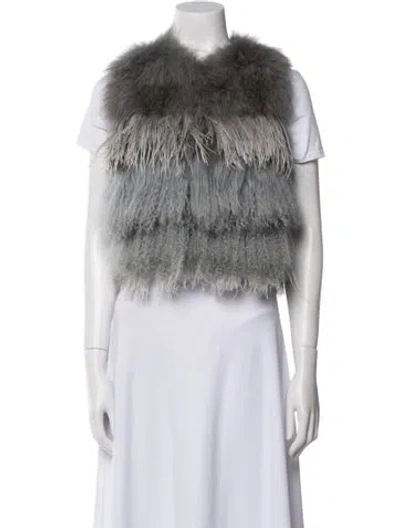 Pre-owned Yigal Azrouël Fox Vest In Gray