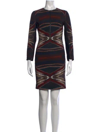 Pre-owned Yigal Azrouël Graphic Print Mini Dress In Black