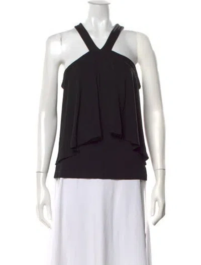 Pre-owned Yigal Azrouël Halterneck Sleeveless Top In Black