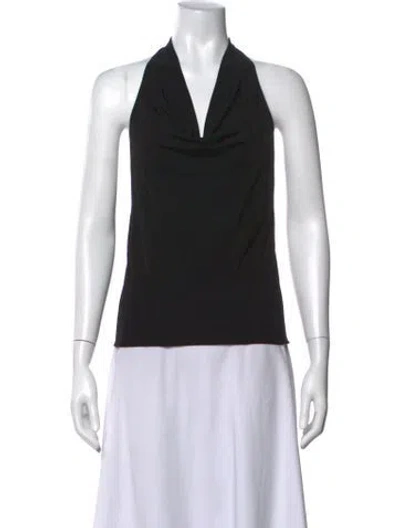 Pre-owned Yigal Azrouël Halterneck Sleeveless Top In Black