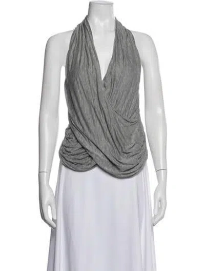 Pre-owned Yigal Azrouël Halterneck Sleeveless Top In Gray