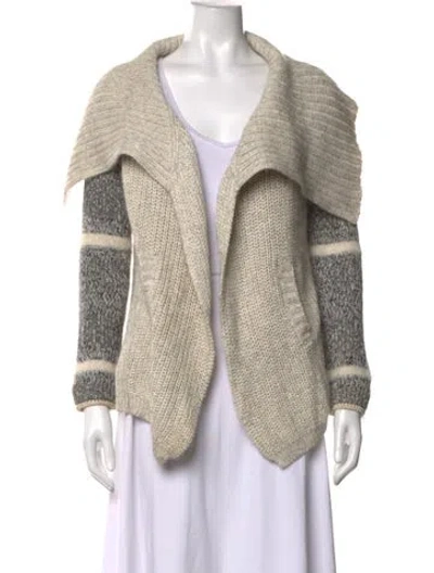 Pre-owned Yigal Azrouël Kid Mohair Striped Sweater In Neutrals