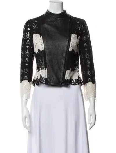 Pre-owned Yigal Azrouël Lace Pattern Jacket In Black