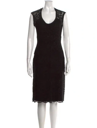 Pre-owned Yigal Azrouël Lace Pattern Knee-length Dress In Black