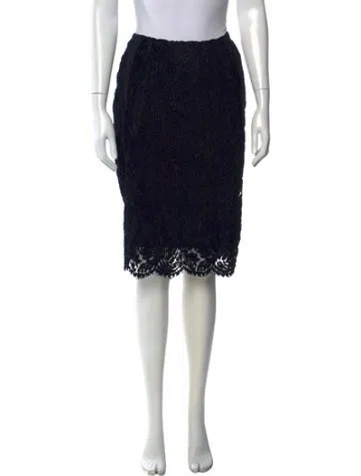 Pre-owned Yigal Azrouël Lace Pattern Knee-length Skirt In Blue