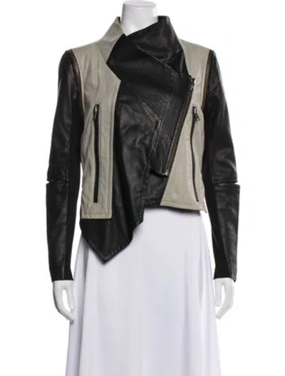 Pre-owned Yigal Azrouël Lamb Leather Biker Jacket In Black